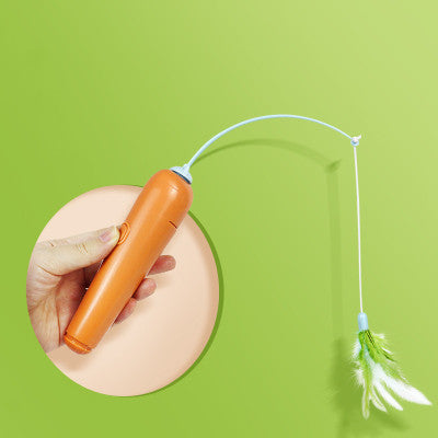 2-in-1 Self-Play Cat Toy with Feather: Interactive Turntable for Endless Fun and Pet Entertainment