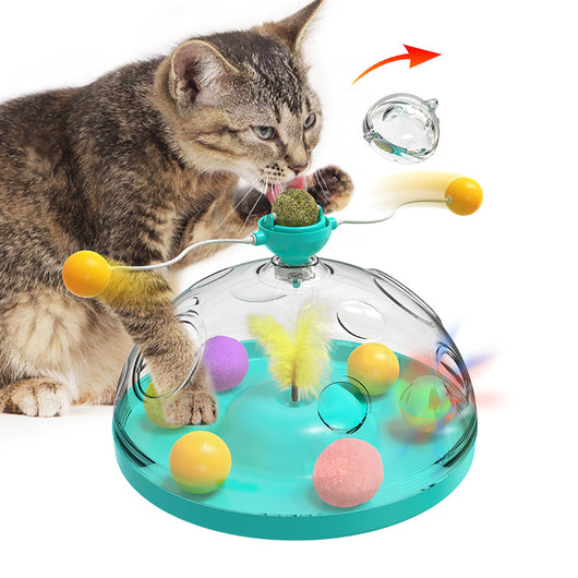 Meows Windmill Interactive Cat Toy with Catnip and Multifunctional Turntable