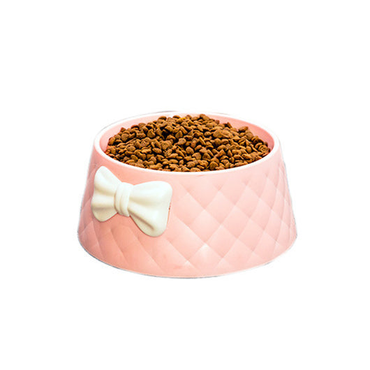 Cute Bow Design Cat and Dog Bowl made with PP Plastic