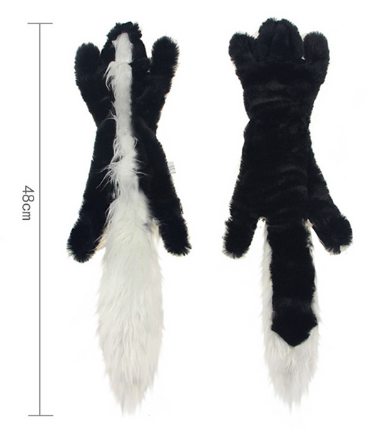 Pet Plush Molar Toy Skinny Peltz - No Stuffing Squeaky Plush Toy with Animal Sounds