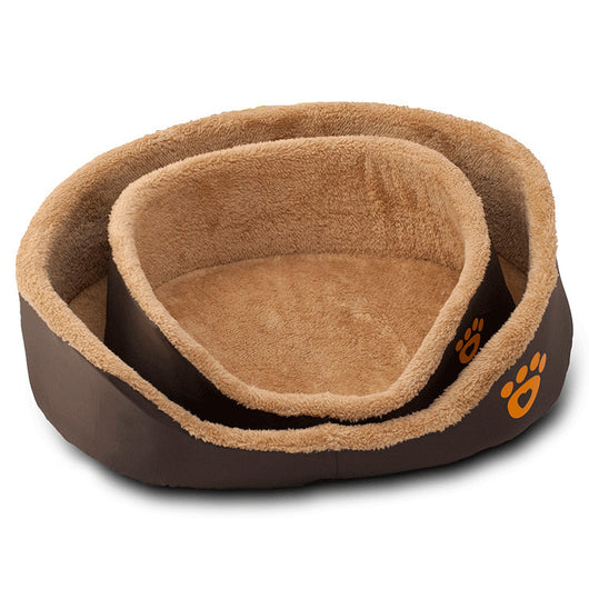 Round Pet Sofa Bed with Soft and Warm Wool Material