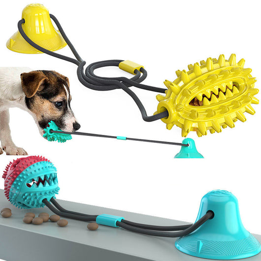 Interactive Suction Cup Dog Toy for Tug-of-War and Molar Training
