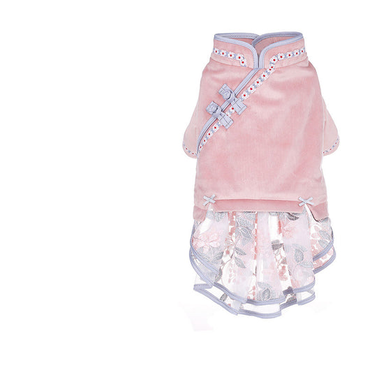 Casual Pet Cat Clothes with Bow Skirt and One-piece Dress