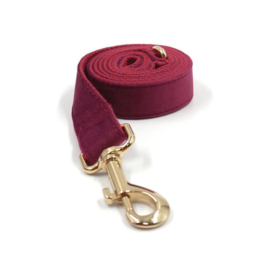 Burgundy Velvet Pet Collar for Dogs - Soft and Comfortable
