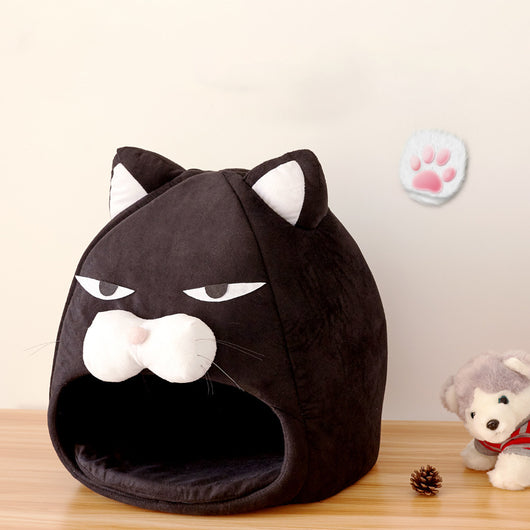 Comfy and Cozy Cat House Bed with Litter Mat and Sleeping Nest
