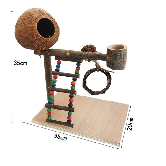 Eco-Friendly Solid Wood Parrot Station for Training and Playing