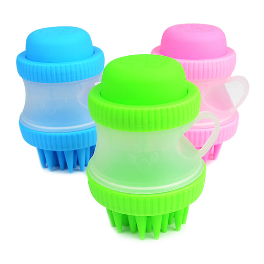 Silicone Pet Bath Brush and Massager for Grooming and Cleaning