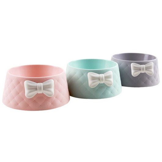 Cute Bow Design Cat and Dog Bowl made with PP Plastic