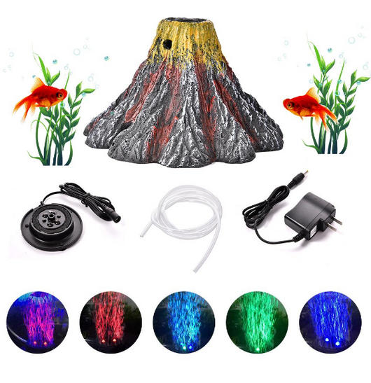 Aquarium Volcano Decoration, Artificial Resin Landscape