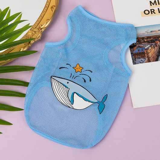 Adorable Mesh Dog Vest with Cartoon Design | Breathable Polyester Material