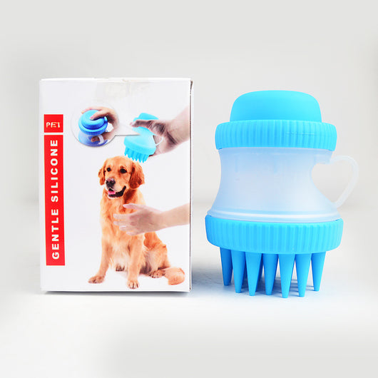 Silicone Pet Bath Brush and Massager for Grooming and Cleaning