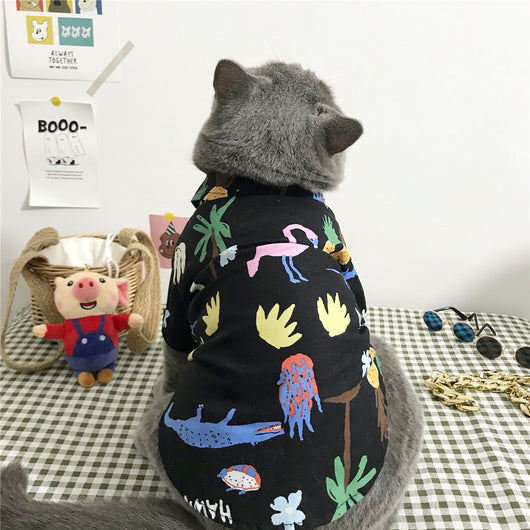 Purrfect Summer Style - Cat Shirt Set with Accessories