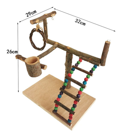 Eco-Friendly Solid Wood Parrot Station for Training and Playing