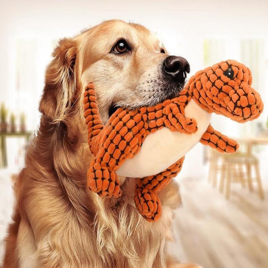 Dinosaur Plush Toy for Large Dogs - Interactive and Chewable