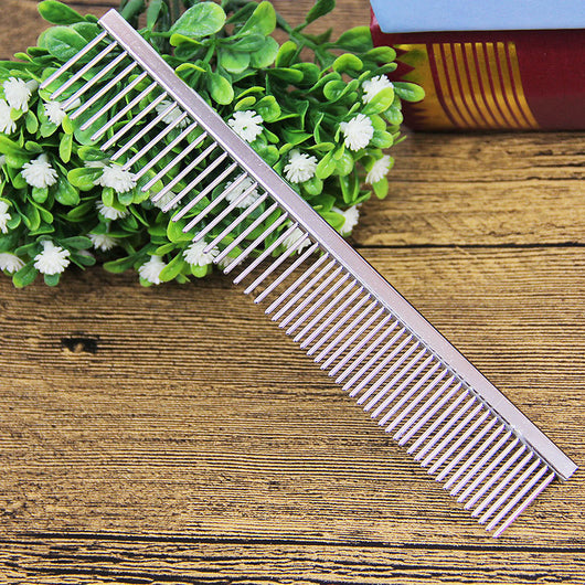 Dual-Purpose Pet Grooming Comb for Dense and Sparse Fur