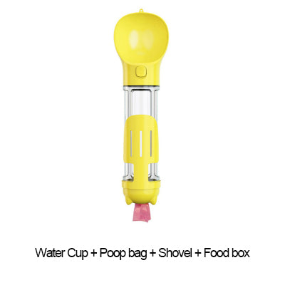 Leak-Proof, 3-in-1 Portable Pet Water Bottle, Food Feeder, and Poop Dispenser for Cats and Dogs