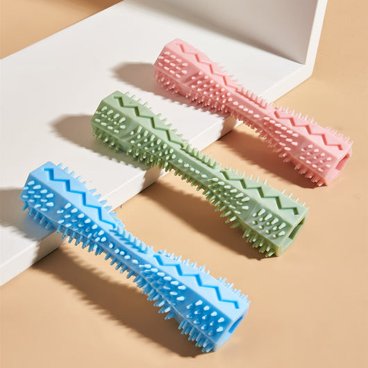 Chewable Dog Toothbrush Toy for Teeth Cleaning and Anxiety Reduction - Durable TPR Material, Interactive Design, Easy to Clean