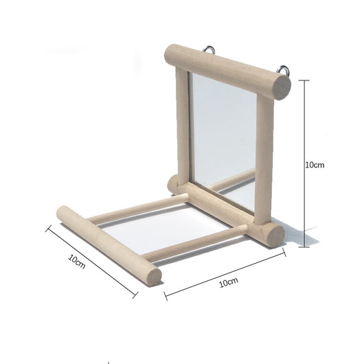 Interactive Bird Stand with Mirror for Pet Parrots and Manna Pearls