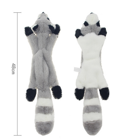 Pet Plush Molar Toy Skinny Peltz - No Stuffing Squeaky Plush Toy with Animal Sounds