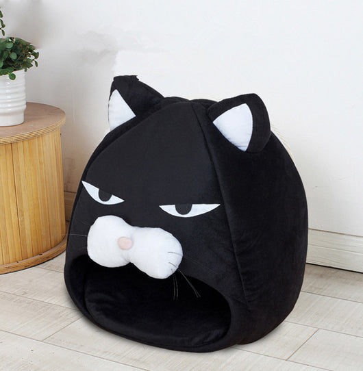 Comfy and Cozy Cat House Bed with Litter Mat and Sleeping Nest
