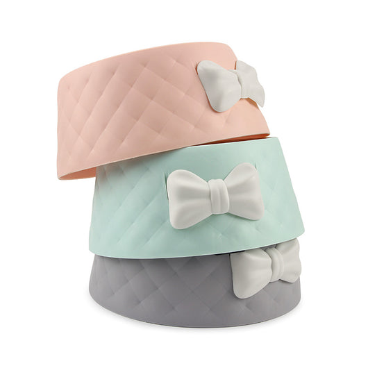 Cute Bow Design Cat and Dog Bowl made with PP Plastic
