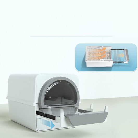 Semi-Automatic Deodorizing Cat Litter Box - Semi-Enclosed Design for Pets
