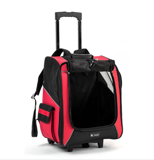 Portable Small Pet Wheel Carrier Backpack for Dogs and Cats - Breathable, Multi-Functional Travel Bag 🐱