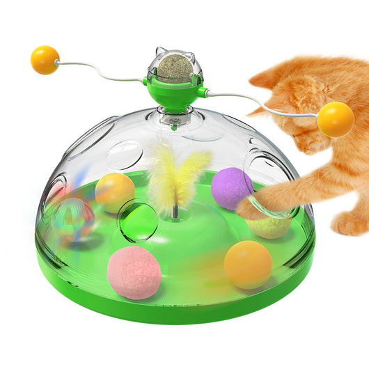 Meows Windmill Interactive Cat Toy with Catnip and Multifunctional Turntable