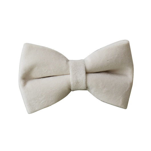 Milky White Velvet Dog Collar with Alloy Buckle