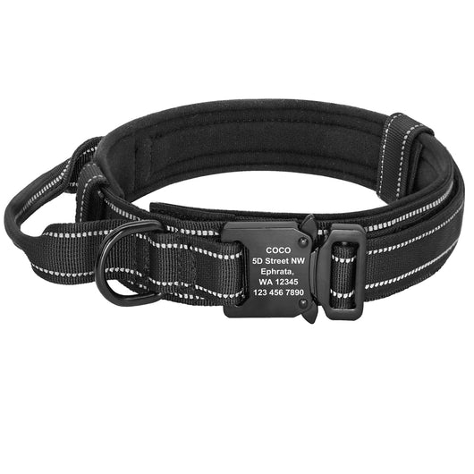 Adjustable Nylon Dog Collar with Reflective Elements and Camouflage Design