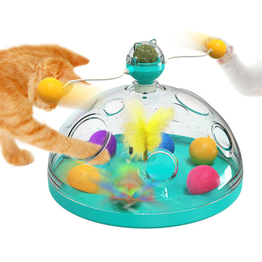 Meows Windmill Interactive Cat Toy with Catnip and Multifunctional Turntable