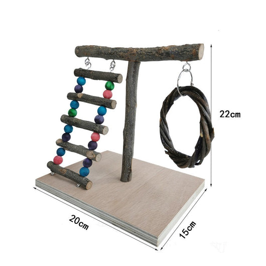 Eco-Friendly Solid Wood Parrot Station for Training and Playing