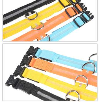 Adjustable Luminous LED Collar and Leash Set for Nighttime Safety of Dogs and Cats