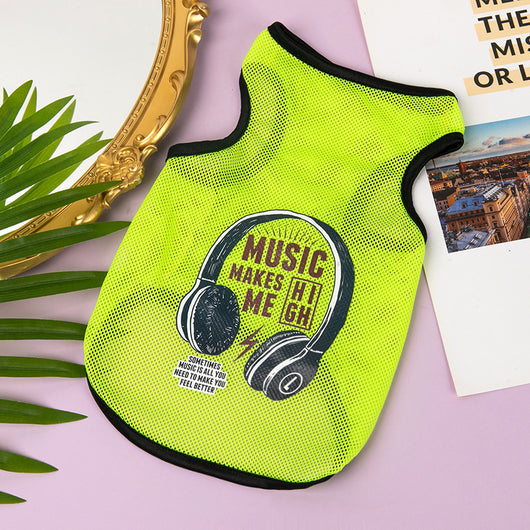Adorable Mesh Dog Vest with Cartoon Design | Breathable Polyester Material