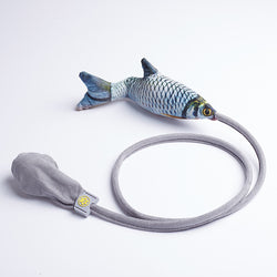 Interactive Plush Cat Fish Toy: Pet Airbag Teaser for Playful Fun with Mint Scent