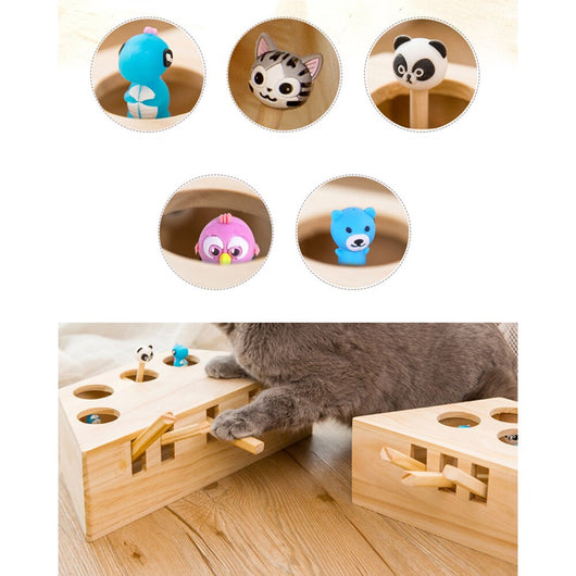 Interactive Whack-A-Mole Cat Toy - Engaging Mouse Game for Feline Fun