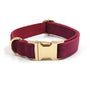 Burgundy Velvet Pet Collar for Dogs - Soft and Comfortable
