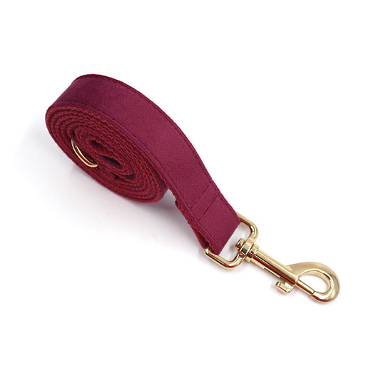 Burgundy Velvet Pet Collar for Dogs - Soft and Comfortable