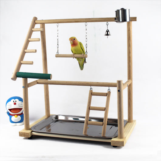Wooden Desktop Bird Stand for Training and Entertainment