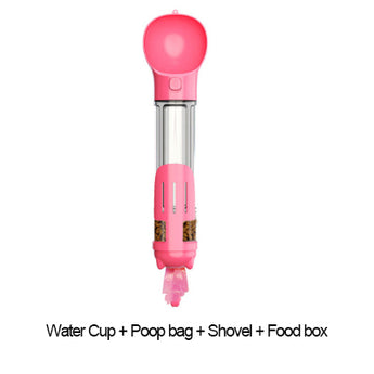 Leak-Proof, 3-in-1 Portable Pet Water Bottle, Food Feeder, and Poop Dispenser for Cats and Dogs