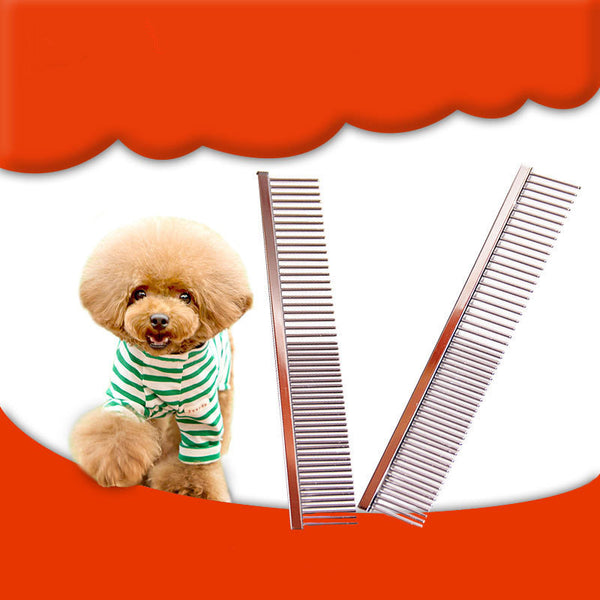 Dual-Purpose Pet Grooming Comb for Dense and Sparse Fur