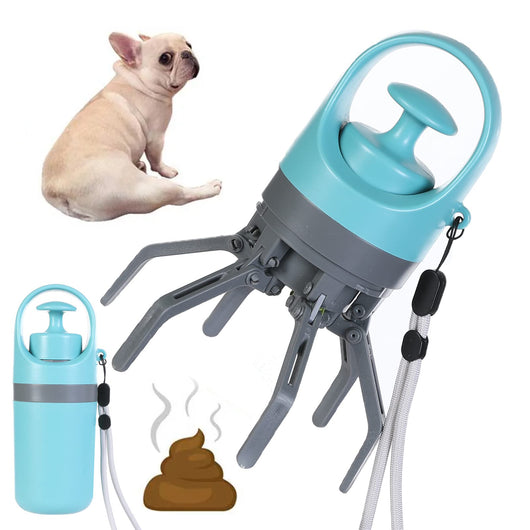 Portable Eight-Claw Dog Pooper Scooper with Bag Dispenser | Lightweight