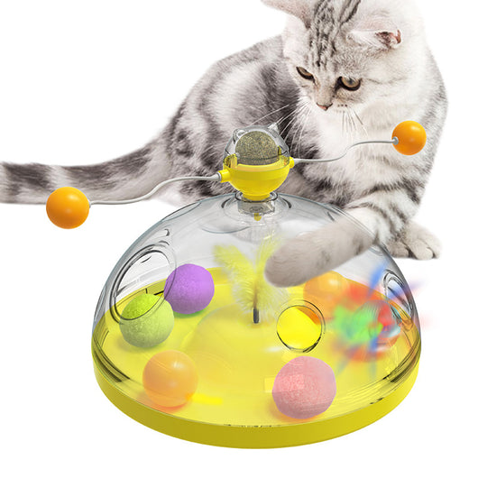 Meows Windmill Interactive Cat Toy with Catnip and Multifunctional Turntable
