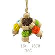 Wooden Bird Vine Ball Nibbling Toy with Bal for Cage Accessories