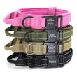 Adjustable Nylon Dog Collar with Reflective Elements and Camouflage Design