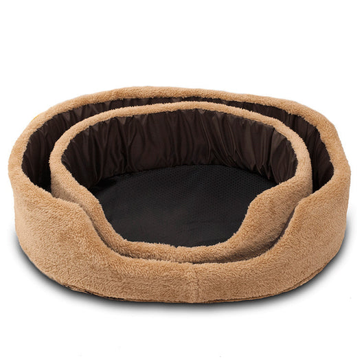 Round Pet Sofa Bed with Soft and Warm Wool Material