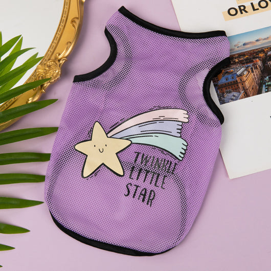Adorable Mesh Dog Vest with Cartoon Design | Breathable Polyester Material